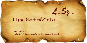Lipp Szofrónia névjegykártya